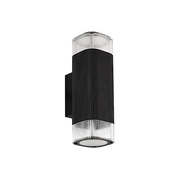 Lindby Wandleuchte Außen Halvar 10042573 Modern in Schwarz aus Metall 2-fla günstig online kaufen