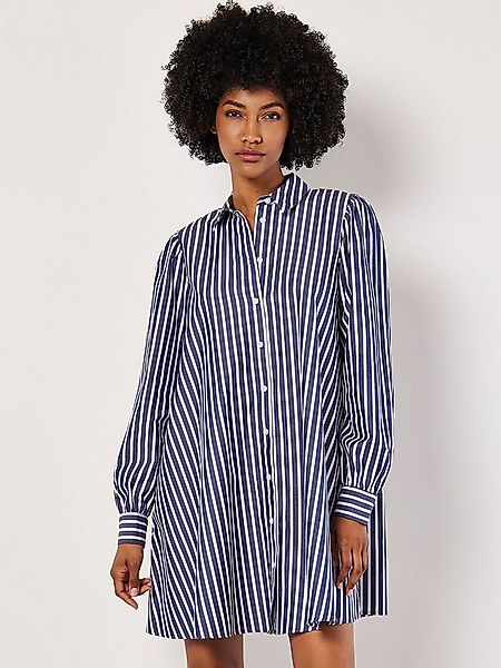 Apricot Druckkleid gestreiftes Hemdkleid (1-tlg) mit leichten Puffärmeln günstig online kaufen