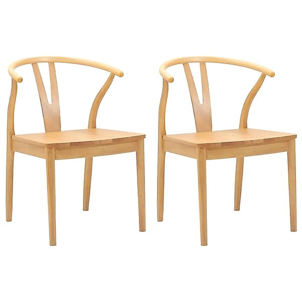 vidaXL Esszimmerstuhl 2 Stk Natur Massives Gummiholz 42020414 günstig online kaufen
