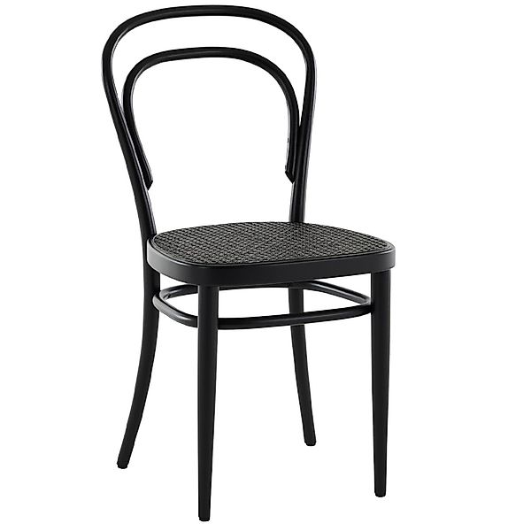 THONET 214 Bugholzstuhl Dark Melange | Rohrgeflecht-Sitz | Buche schwarz ge günstig online kaufen