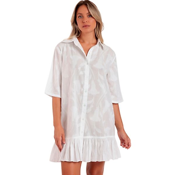 Admas  Pareo Geknöpfte Strandtunika mit halben Ärmeln Texture Flowers günstig online kaufen