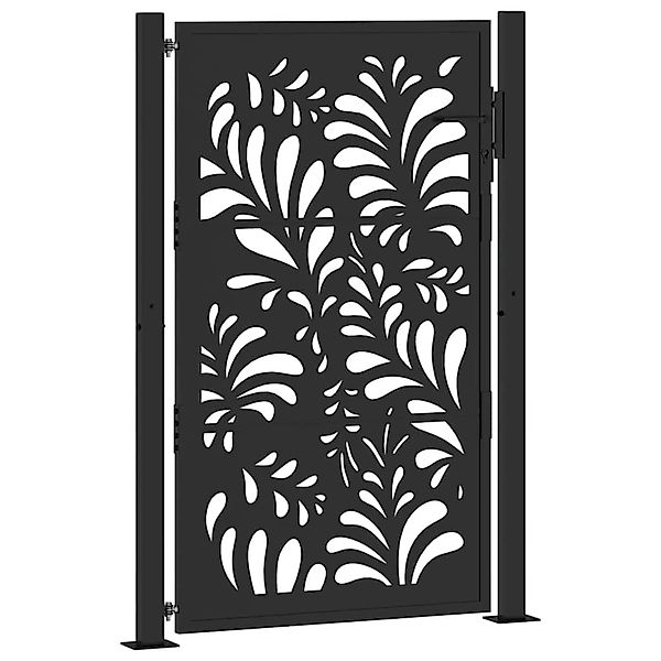 vidaXL Gartentor Schwarz 105x155 cm Stahl Wellendesign 4100971 günstig online kaufen