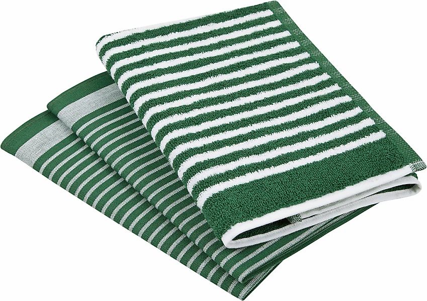 ROSS Geschirrtuch "Exclusiv" 1x Küchen-Frottiertuch 50x50 cm Streifen u. 2x günstig online kaufen