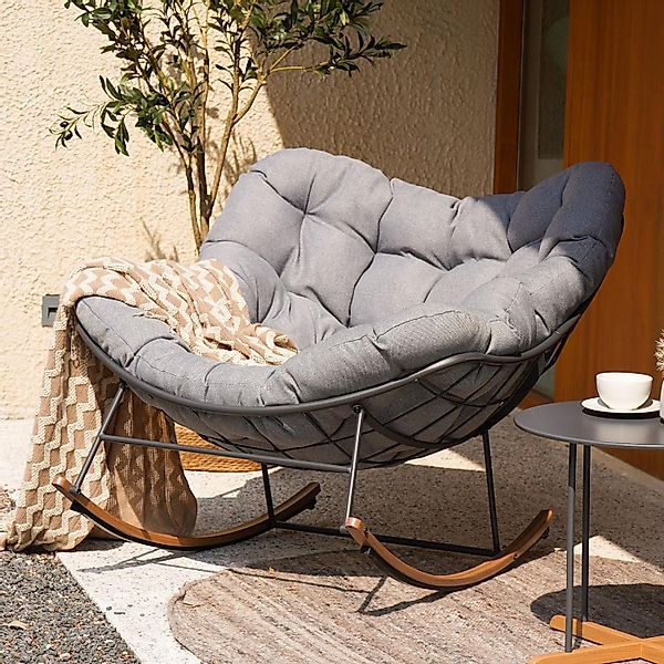 Grand patio Schaukelstuhl Schwingsessel Relaxstuhl für Garten, Wohnzimmer, günstig online kaufen