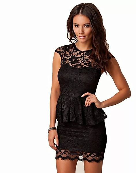 Sarcia.eu Cocktailkleid John Zack schwarzes Schößchen-Kleid mit Spitze XS günstig online kaufen
