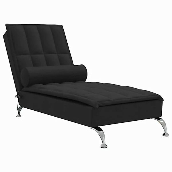 vidaXL Chaiselongue Massage-Chaiselongue mit Nackenrolle Schwarz Stoff, 1 T günstig online kaufen