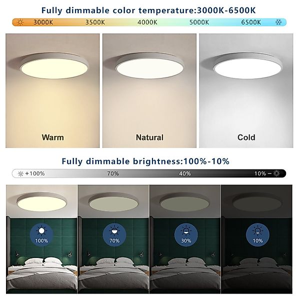 JDONG LED Deckenleuchte Compatible mit Alexa günstig online kaufen