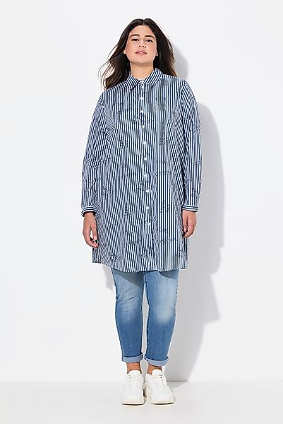 Ulla Popken Longbluse Longbluse Streifen Schriftmuster günstig online kaufen