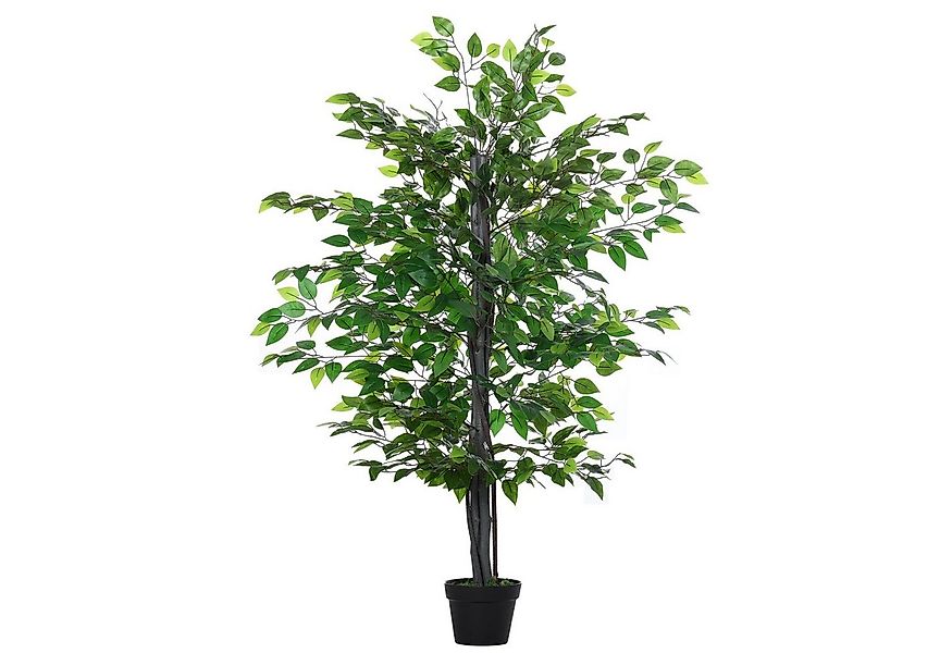 Kunstpflanze Kunstbaum Innensimulation Banyan, Outsunny, Höhe 145 cm, Grün günstig online kaufen