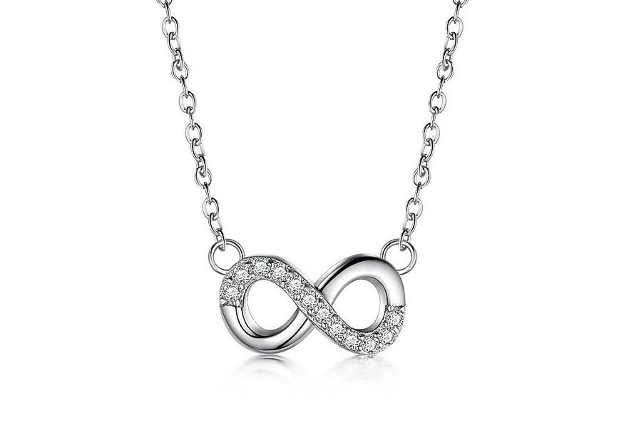 Eyecatcher Silberkette Halskette Unendlichkeit 925 Sterling Silber mit Zirk günstig online kaufen