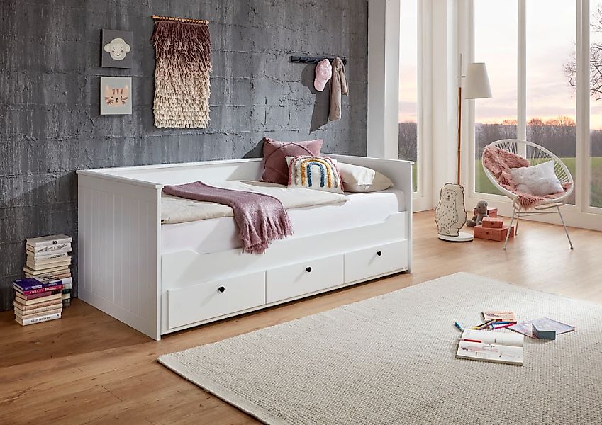 Relita Stauraumbett viel Funktion in einem, ausziehbar, 3 Schubladen, MDF w günstig online kaufen