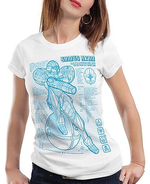 style3 T-Shirt Samus Blaupause metroid nerd gamer nes nintendo snes switch günstig online kaufen