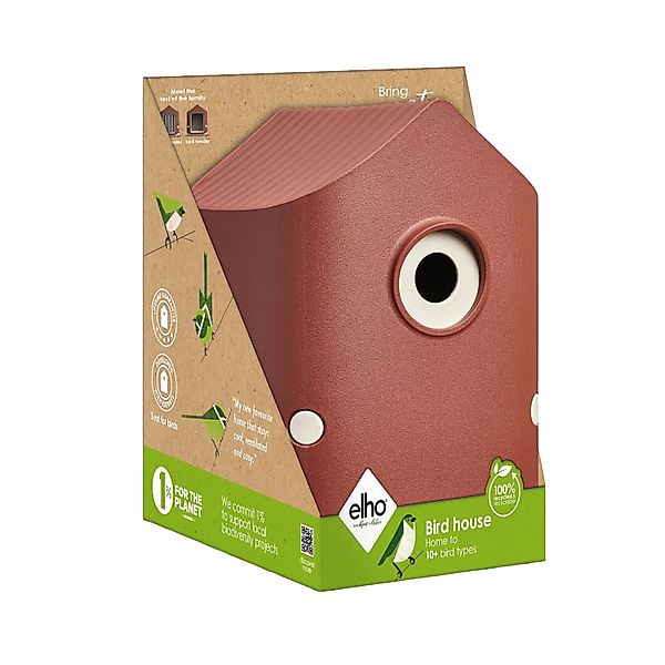 Elho Vogelhaus Cosy 18 cm Rot-Weiß günstig online kaufen
