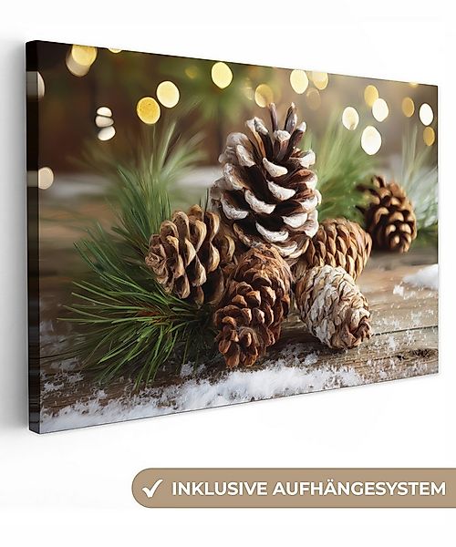 OneMillionCanvasses® Leinwandbild Tannenzapfen - Weihnachtsstimmung - Braun günstig online kaufen