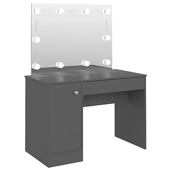 vidaXL Schminktisch mit LED-Beleuchtung 110x55x145 cm MDF Grau günstig online kaufen