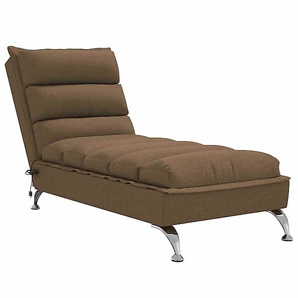 vidaXL Chaiselongue Massage-Chaiselongue mit Kissen Braun Stoff, 1 Teile günstig online kaufen