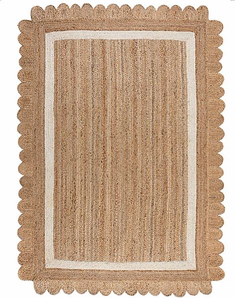 FLAIR RUGS Teppich »Grace aus Jute mit Muschelrandsaum«, rechteckig, 7 mm H günstig online kaufen