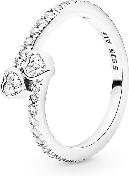 Pandora Fingerring Pandora Two Sparkling Hearts Ring 191023CZ Damenring günstig online kaufen