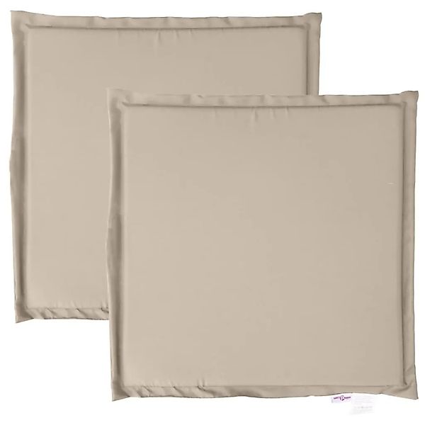 vidaXL Garten-Sitzkissen 2 Stk Taupe 45x45x2 cm Quadratisch 847722 günstig online kaufen