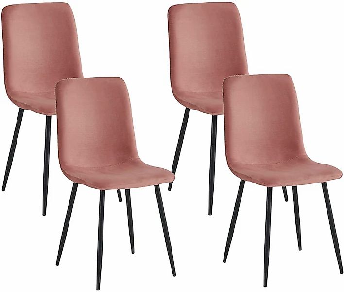 TOM TAILOR 4-Fußstuhl »LEIPZIG«, (Set), 4 St., Microfaser-Cord, 4-Fuß,Rundr günstig online kaufen