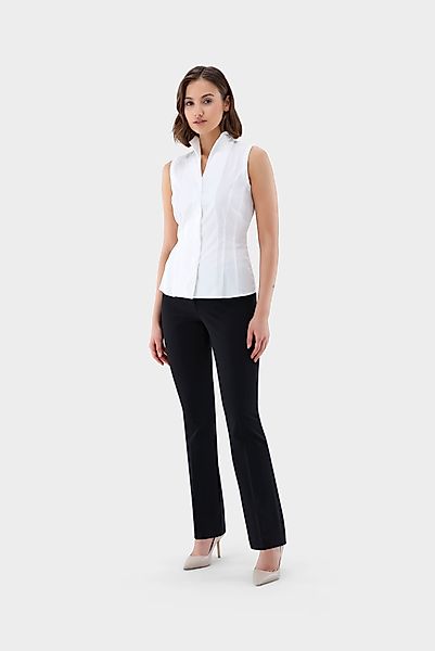 Kelchkragenbluse Ärmellos mit Stretch günstig online kaufen