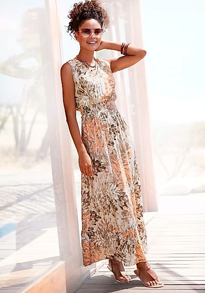 LASCANA Maxikleid mit Blumendruck und V-Ausschnitt, luftiges Sommerkleid günstig online kaufen