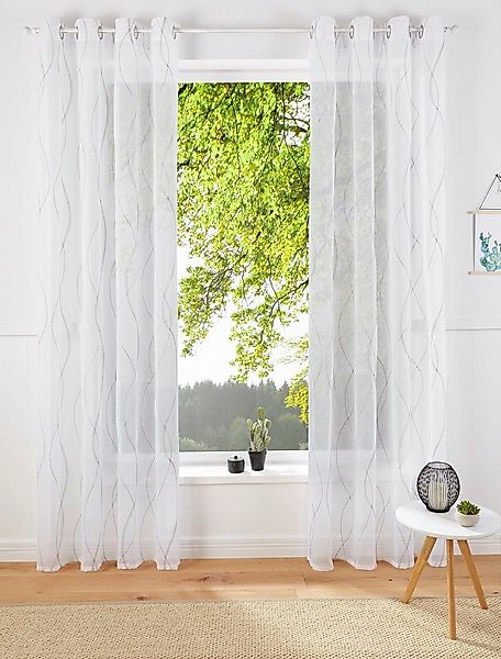 my home Gardine Mila (1 St), Ösen, transparent, Voile, mit Wellenmuster bes günstig online kaufen