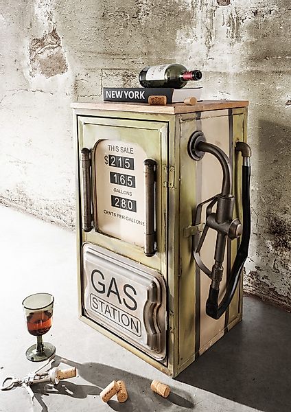 More2Home Beistelltisch TANKSÄULE, Metall lime/weiss, BHT: günstig online kaufen