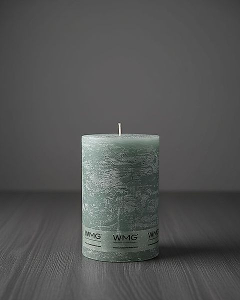 Stumpenkerze Rustikal Höhe 15 cm, Durchmesser 10 cm Türkis günstig online kaufen