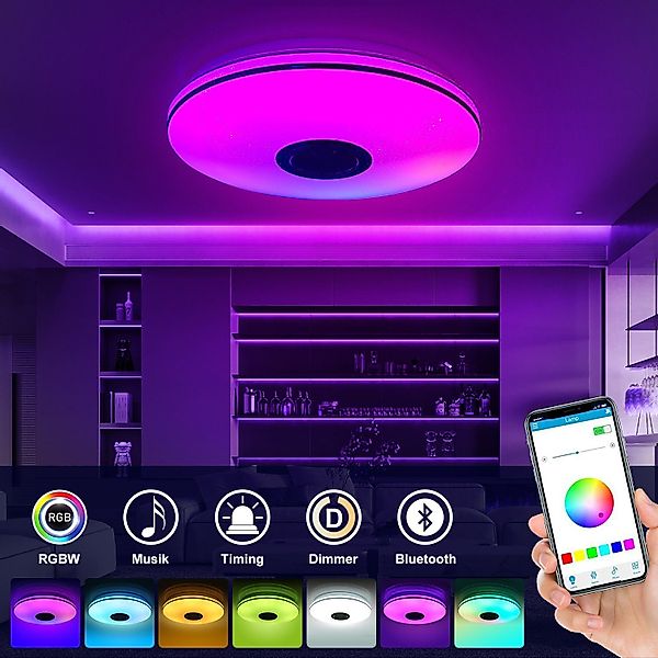 WILGOON Deckenleuchte 36W LED Deckenlampe Bluetooth günstig online kaufen