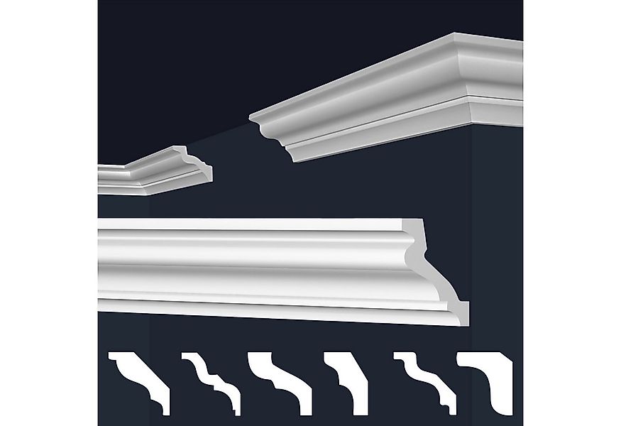 marbet design Stuckleiste E-31, 50 Meter / 25 Leisten, XPS Styropor weiß - günstig online kaufen