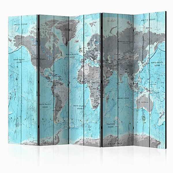 5-teiliges Paravent - Wooden Travels [room Dividers] günstig online kaufen