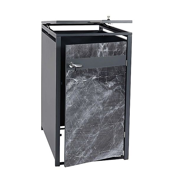 PROREGAL Mülltonnenbox 1er 117x68x80cm Anthrazit Marmor-Optik Dunkel günstig online kaufen