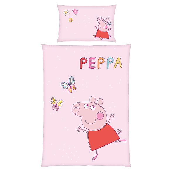 MTOnlinehandel Kinderbettwäsche Peppa Pig 100x135 + 40x60 cm, 100 % Baumwol günstig online kaufen
