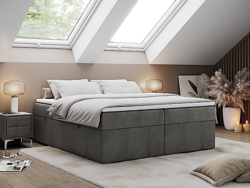 MKS MÖBEL Boxspringbett BESS (Set, Packung, Zwei Bettkästen, T30-Schaum, 7 günstig online kaufen
