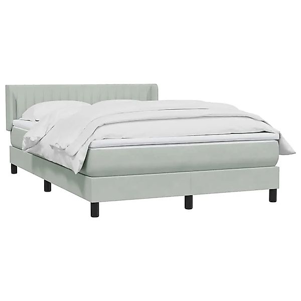 vidaXL Boxspringbett mit Matratze Hellgrau 160x220 cm Samt 3318327 günstig online kaufen