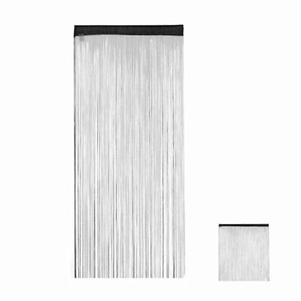 relaxdays 1 x Fadenvorhang schwarz 90x245 cm günstig online kaufen