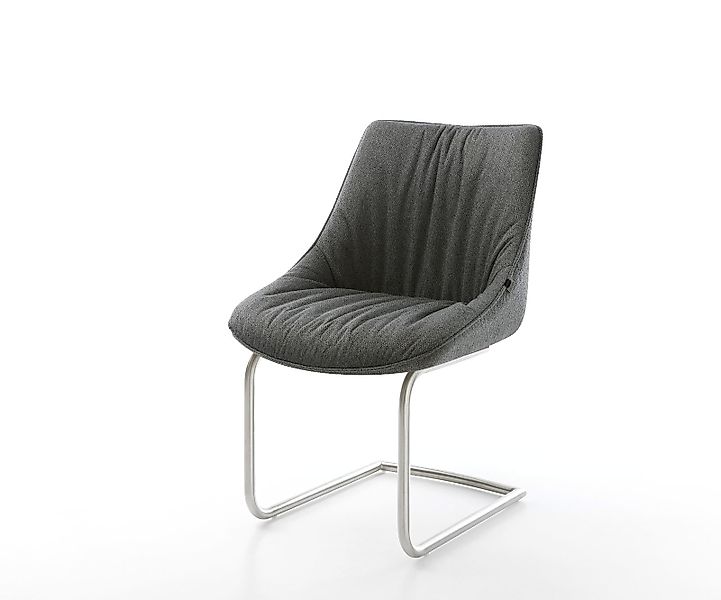 Freischwinger Elda-Flex Strukturstoff Anthrazit Freischwinger rund Edelstah günstig online kaufen