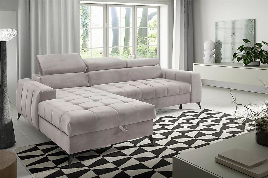 Fun Möbel Ecksofa Schlafsofa Sofa AGNESA XS Stoff Salvador, inkl. Bettkaste günstig online kaufen