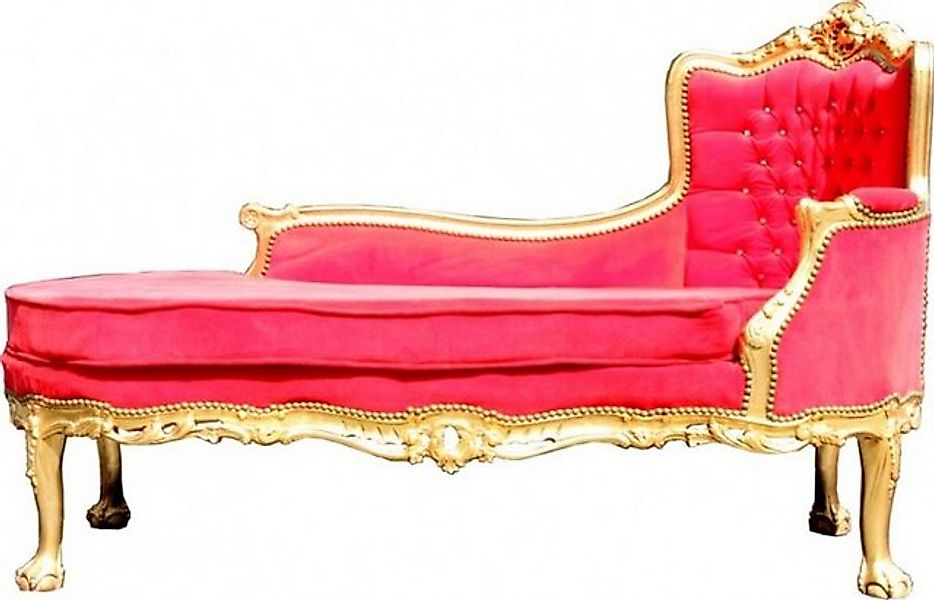 Casa Padrino Chaiselongue Barock Chaiselongue Palace Rot/Gold Bling Bling günstig online kaufen