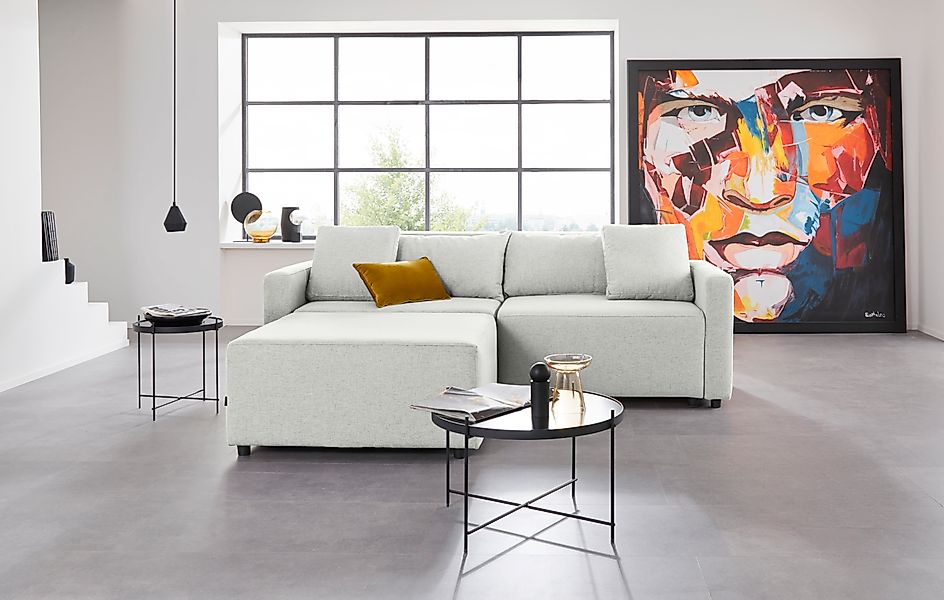 Home affaire Ecksofa »Marva 3tlg. L-Form« beide Armlehnelemente ausziehbar günstig online kaufen