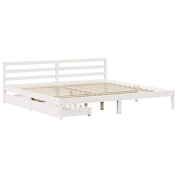 vidaXL Massivholzbett ohne Matratze Weiß 200x200 cm Kiefernholz 3301549 günstig online kaufen