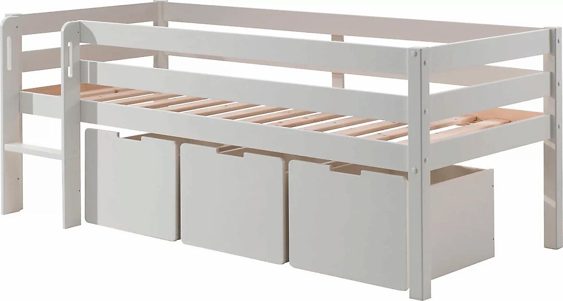 Vipack Spielbett "Pino, Kiefer massiv, mit Rolllattenrost, 3 Rollboxen, Mad günstig online kaufen