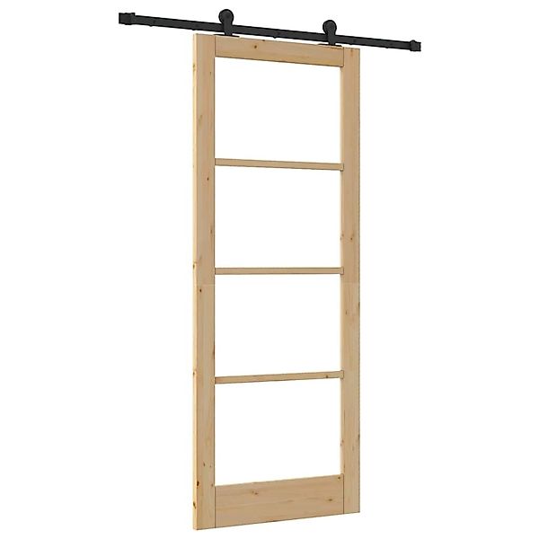 vidaXL Schiebetür ORKDAL Braun 83 x 211 cm Holz und Metall 3332111 günstig online kaufen