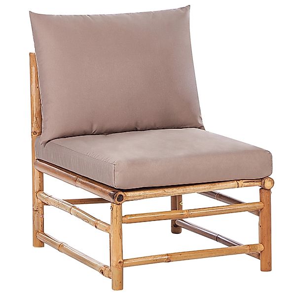 Beliani Gartenstuhl Beige Heller Holzfarbton 67x55x80 günstig online kaufen