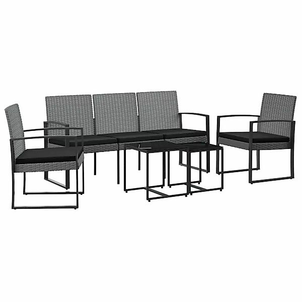 vidaXL 5-tlg Garten-Essgruppe mit Kissen Dunkelgrau PP-Rattan Modell 1 günstig online kaufen