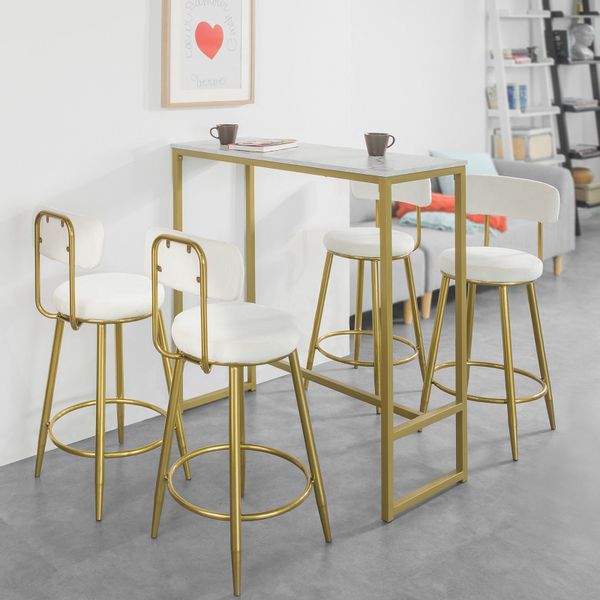 SoBuy Bartisch FSB34, mit goldenem Metallrahmen günstig online kaufen