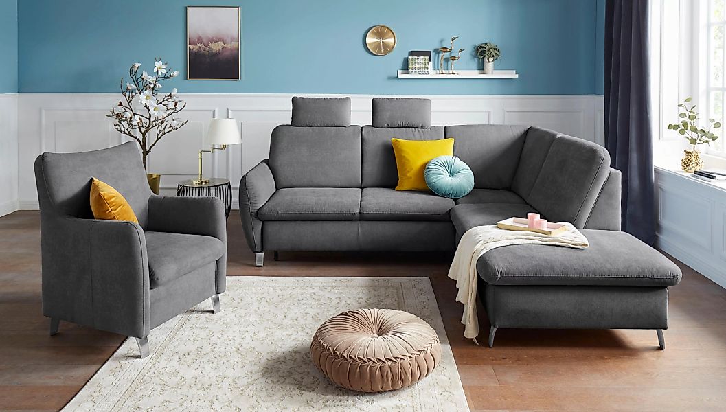 sit&more Ecksofa "Santo L-Form", mit Federkern, wahlweise mit Bettfunktion günstig online kaufen