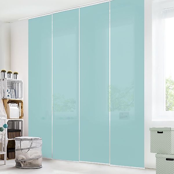Bilderdepot24 Schiebegardine modern Flächenvorhang blickdicht Pastelltürkis günstig online kaufen