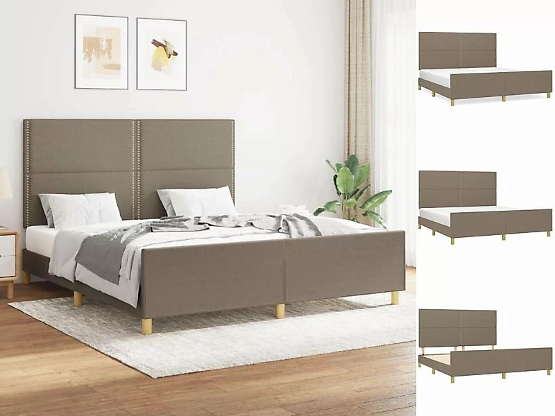 vidaXL Bettgestell Bettrahmen mit Kopfteil Taupe 160x200 cm Stoff Bett Bett günstig online kaufen
